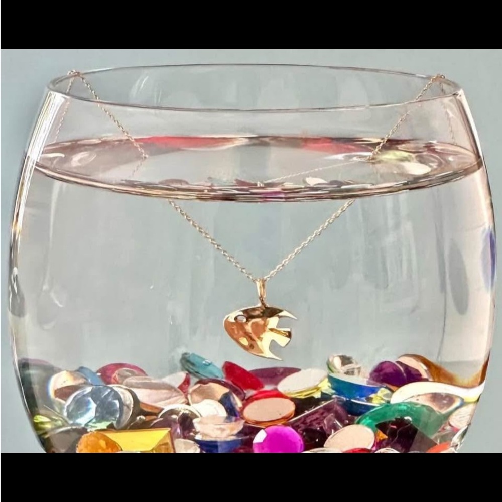 Limited Edition Olivve NYC 14k Gold Fish Sequin Charm